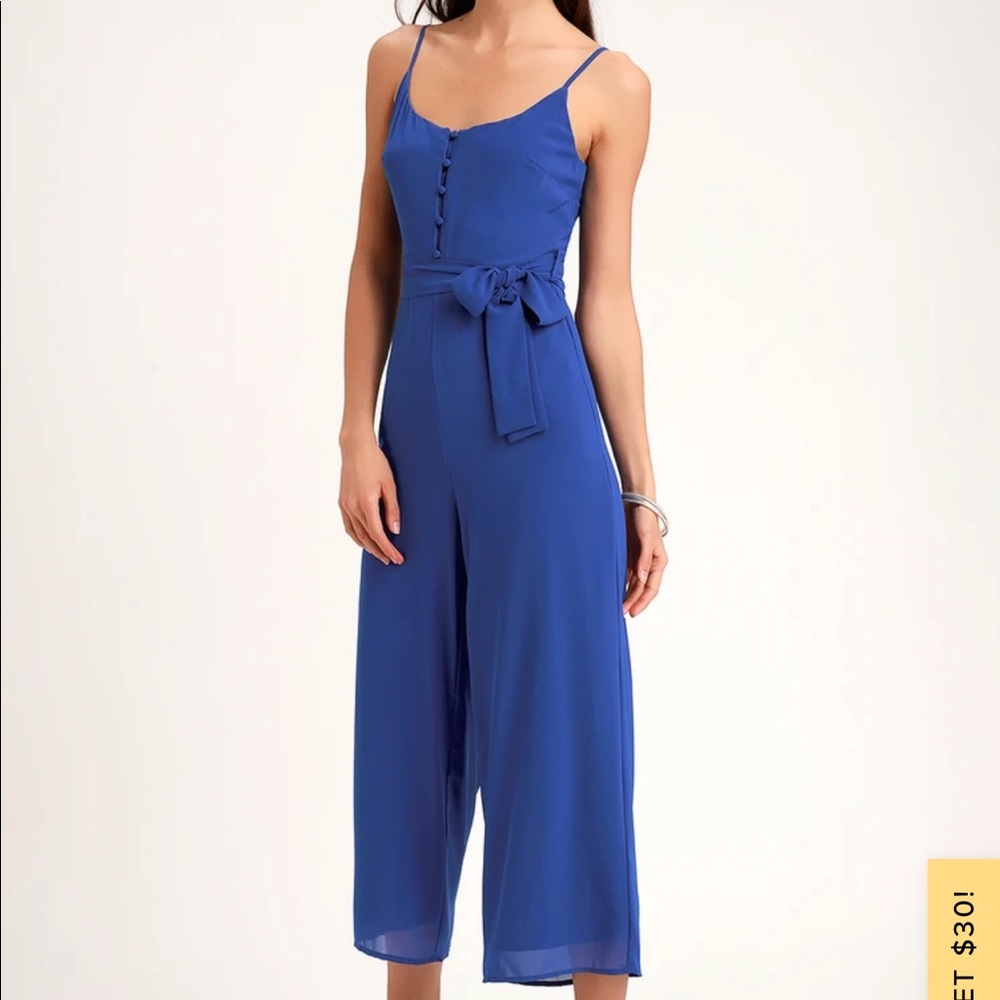 Lulu’s Royal Blue Wide Leg Jumpsuit NWT